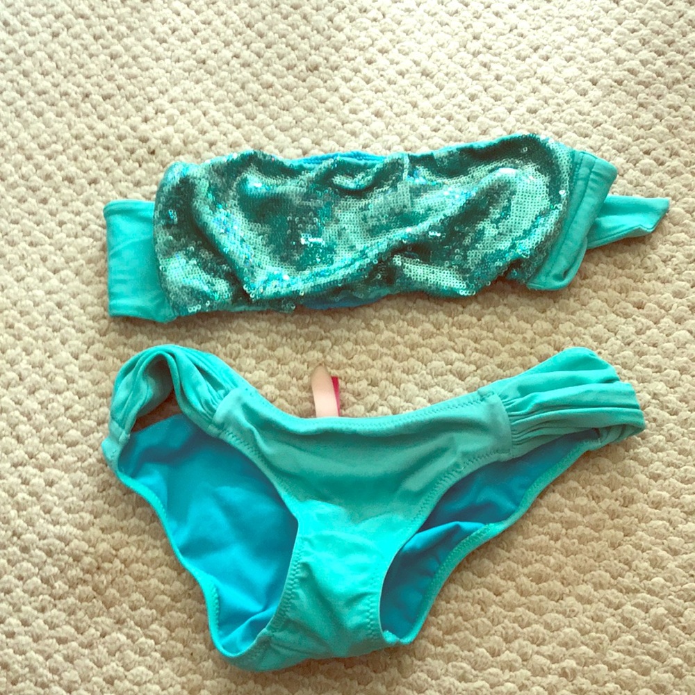 Victoria’s Secret Sequin Bandeau Swimsuit Set